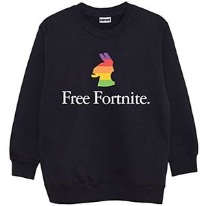 Gratis Fortnite Rainbow Llama Girls Crewneck Sweatshirt Zwart 7-8 jaar