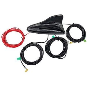 Vecys - DAB + Auto Antenne - Haaienvin - Signaalversterker - 5 m RG174 Kabel