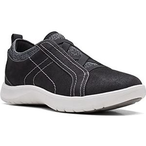 Clarks Adella Stroll Oxford Flat voor dames, Zwart, 40 EU