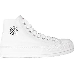 POPA sneakers, merk model Menorquina 4P Janis canvas wit, sneakers, uniseks, voor volwassenen, maat 39, Wit, 39 EU