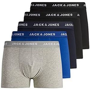 JACK & JONES Boxershorts voor heren, verpakking van 5 stuks, Zwart/Detail:zwart - Navy Blazer - Surf The Web - Lgm, M