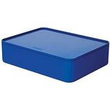 HAN Ladebox Allison Smart Organizer gebruiksvoorwerpen box met binnenschaal en deksel/dienblad, stapelbaar, voor kantoor, bureau, badkamer, keuken, meubelzachte rubberen voetjes, 1110-14, royal blue
