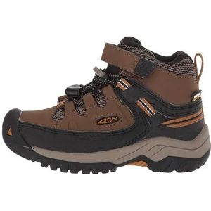 KEEN Unisex-Kind Targhee Mid Hoogte Waterdichte Wandellaarzen, Donkere Aarde/Gouden Bruin, 8 Little Kid