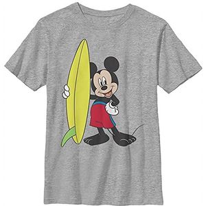 Disney Characters Mickey Surf Boy's Crew Tee, Athletic Heather, X-Small, Athletic Heather, XS