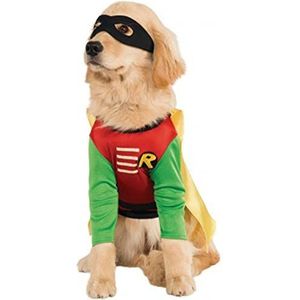 Rubie's Officiële Rubie s DC Comic Robin Tiener Titans Huisdier Hond Kostuum Super Hero Cadeau Maat S, Meerkleurig, UK