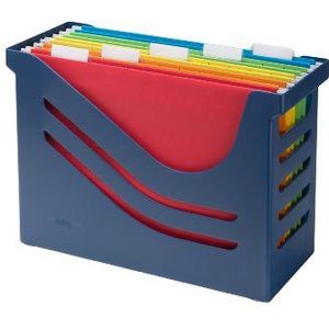 Re-Solution Office Box, Jalema 2658026992, hangmappen inclusief 5 hangmappen A4, op kleur gesorteerd, blauw