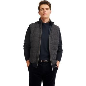 Bugatti - Sweatvestje - 90-bruin - Regular Fit - Met Opstaande Kraag