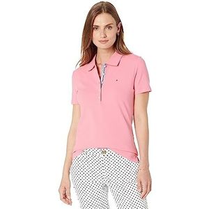 Tommy Hilfiger Dames 5 Knoop Polo Tee T-Shirt, Licht Bubblegum, XX-Large