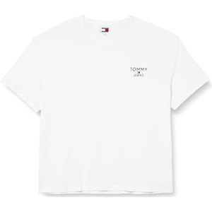 Tommy Jeans Heren T-shirt met korte mouwen en ronde hals, Wit (wit), XS