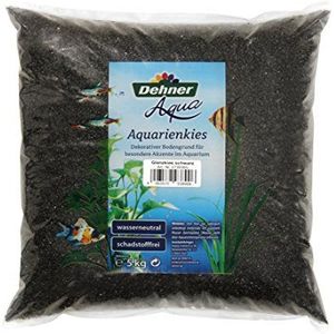 Dehner Aqua Aquarienkies, glansgrind, korrel 2-3 mm, 5 kg, zwart
