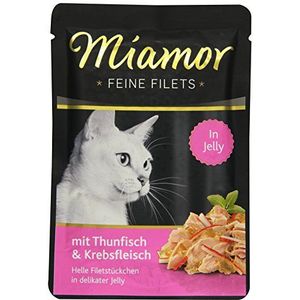 Miamor Kattenvoer fijne filets tonijn & Krab 100 g, 24 stuks (24 x 100 g)