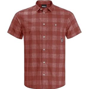 Jack Wolfskin Highlands Shirt met korte mouwen, Barn Red, L, Barn Rood, L
