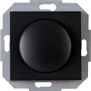Kopp Athenis 842950082 Druk-wisseldimmer, combi-apparaat, led-dimmer, voor gloeilampen, 230 V halogeenlampen, faseaansnijding, RL 20-250W/VA, led 3-35 W, 230 V~, 50 Hz, zwart, mat oppervlak