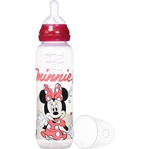 Tigex 80603169 Minnie babyfles smalle hals voor meisjes, 330 ml, lichtroze