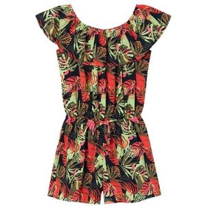 NKFVINAYA SS PLAYSUIT FFFFF NOOS, Dark Sapphire/Print: Tropical, 134 cm