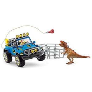 schleich 41464 terreinwagen met dino-buitenposten, voor kinderen vanaf 5-12 jaar, DINOSAURS - speelset