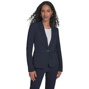 Tommy Hilfiger Women's One Button Blazer Business Jacket with Flattering Fit and Single-Button, Dark Midnight, 6