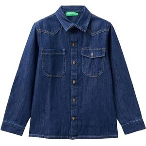 United Colors of Benetton Kinder- en jeugdhemd, Blauw 901, 160