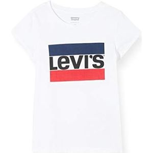 Levi's Kids Lvg Sportswear Logo Tee T-shirt voor meisjes, Wit, 3 Jaren
