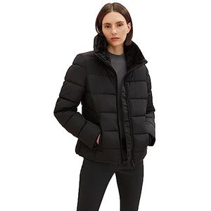 TOM TAILOR Gewatteerde damesjas met opstaande kraag, 14482 - Deep Black, XL