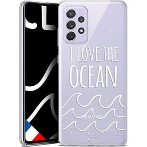 Caseink Beschermhoes voor Samsung Galaxy A72 4G / 5G (6,7 inch), HD-gel, bedrukt in Frankrijk, zomerdesign, I Love Ocean, zacht, ultradun,