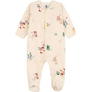 Petit Bateau Unisex fleece pyjama voor baby's, Avalanche/Multico, 3 Maanden
