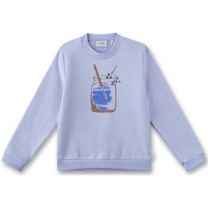 Sanetta Meisjes Sweatshirt Blauw | Hoge kwaliteit en gezellig sweatshirt van biologisch katoen meisjes Sweatshirt met bloemenmotief | Kinderkleding, blauw, 104 cm