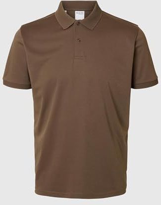 Selected Fave Button - Korte Mouw Poloshirt - Heren - Gebreid - Normale Pasvorm