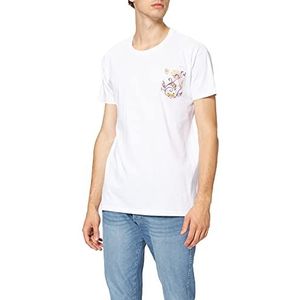 Frenchcool T-shirt met klimop motief, voor heren, wit