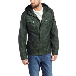 edc by ESPRIT Herenparka jas gewaxt - Slim Fit 034CC2G001, groen (Myrtle Green), M