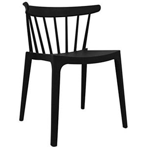 Zons Set van 2 Scandinavische eetkamerstoelen, zwart, uitbreidbaar