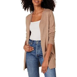 Amazon Essentials Lichtgewicht vest met open voorkant voor dames (verkrijgbaar in grote maten), Camel Heather, 1X