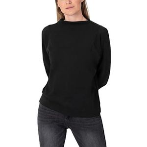 Timezone Dames Sporty Mock-Neck Sweatshirt, Zwart, XL