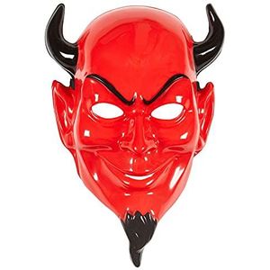 Widmann 86861 86861-masker duivels, horror, halfhoofdmasker, themafeest, Halloween, uniseks, volwassenen, meerkleurig, eenheidsmaat