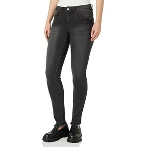 Cream Dames Jeans Skinny Shape Fit Volledige Lengte Midrise Taille Regular Waistband Dames, Black Wash, 26W