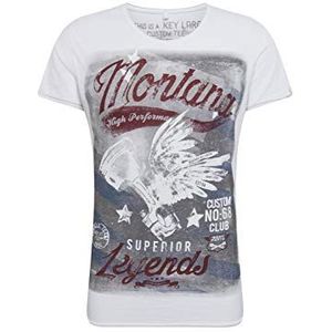 KEY LARGO Montana Round T-shirt voor heren, wit (1000), L