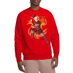 Avatar The Last Airbender Zuko Flame Burst Crew Sweatshirt, Rood, X-Large, Rood, XL