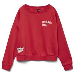 VERO MODA Dames Vmtrina Ls Sweat Box JRS Boo, rood (ribbon red), S