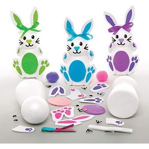 Baker Ross AT413 haasjes knutselset voor kinderen (4 stuks) creatieve set om te knutselen met Pasen