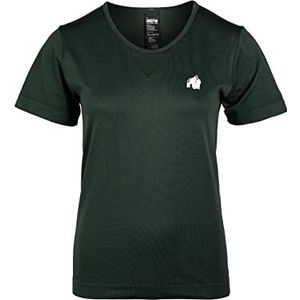 Gorilla Wear Neiro Neiro Naadloos T-shirt - legergroen - naadloos bovendeel met logo voor sport dagelijks gebruik workout comfortabel licht sneldrogend ademend nylon spandex