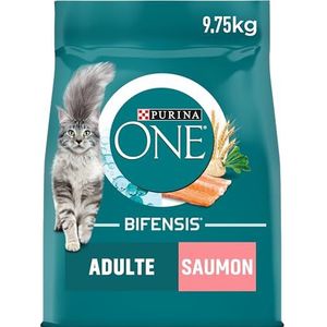 Purina One Bifensis Kroketten voor volwassen katten, zalm en volkorenproducten, 9,75 kg
