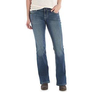 Wrangler Dames Jeans Retro Mid Rise Boot Cut Jean, Donkere lavering, 32/Lång