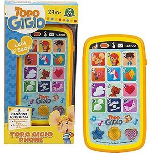 Topo Gigio TPG31000 Interactieve smartphone met licht en geluiden, 3 liedjes en de oorspronkelijke stem van muis Gigio, bevordert het kleuteronderwijs, voor kinderen vanaf 3 jaar Giochi Preziosi