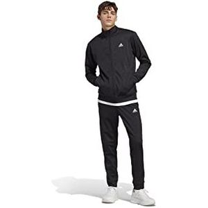 adidas Heren Linear Logo Tricot Track Suit, black/white/black/white, M