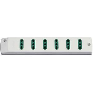 VIMAR FP00406.B Mobile meervoudige stekkerdoos 2P+T 16 A 250 V, met 6 uitgangen, standaard Italiaanse contactdoos Sicury, type P17/11, levering zonder kabel, wit