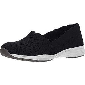 Skechers Seager - Stat dames Slip On Trainers Slip On,Zwart Zwart Flat Knit Bbk37.5 EU