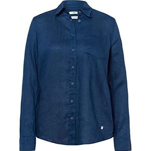 BRAX Damesstijl Victoria linnen blouse, blauw, 38