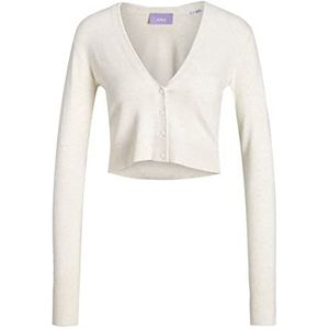 JACK & JONES JXX JXISABEL LS Soft Cropped Knit Cardigan, Sneeuwwit, S