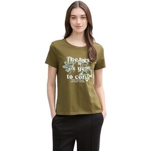 TOM TAILOR DENIM - Shirt - Olijfgroen - Lichtgroen - Zwart - Wit