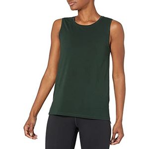 Amazon Essentials Women's Yogatop van zacht katoen met normale pasvorm, verkrijgbaar in grote maten (voorheen Core 10), Diepgroen, XL Grote maten